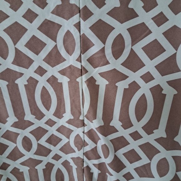 WINGBACK CHAIR stretch cover taupe white print coastal beachy neutral shade - Picture 3 of 7